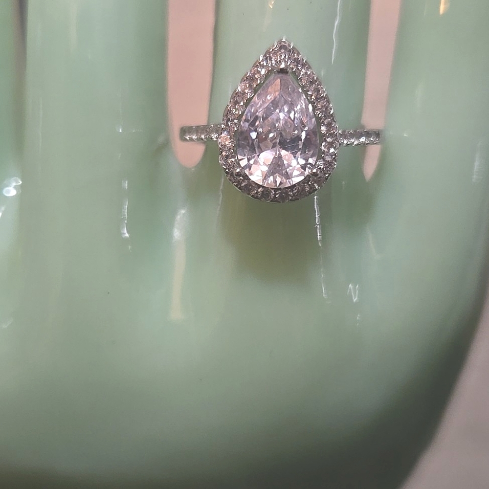 White Gold Teardrop Ring